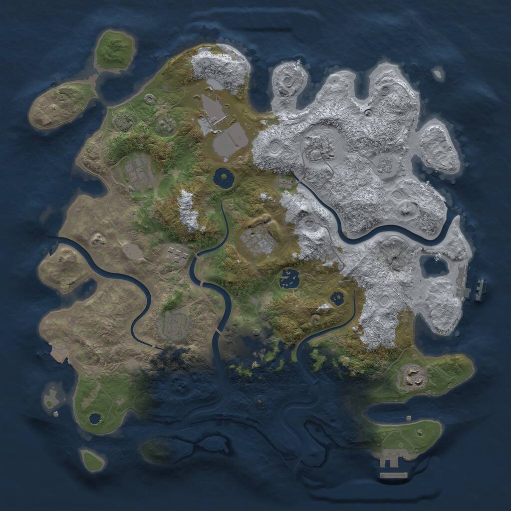 Rust Map: Procedural Map, Size: 3750, Seed: 538484066, 15 Monuments