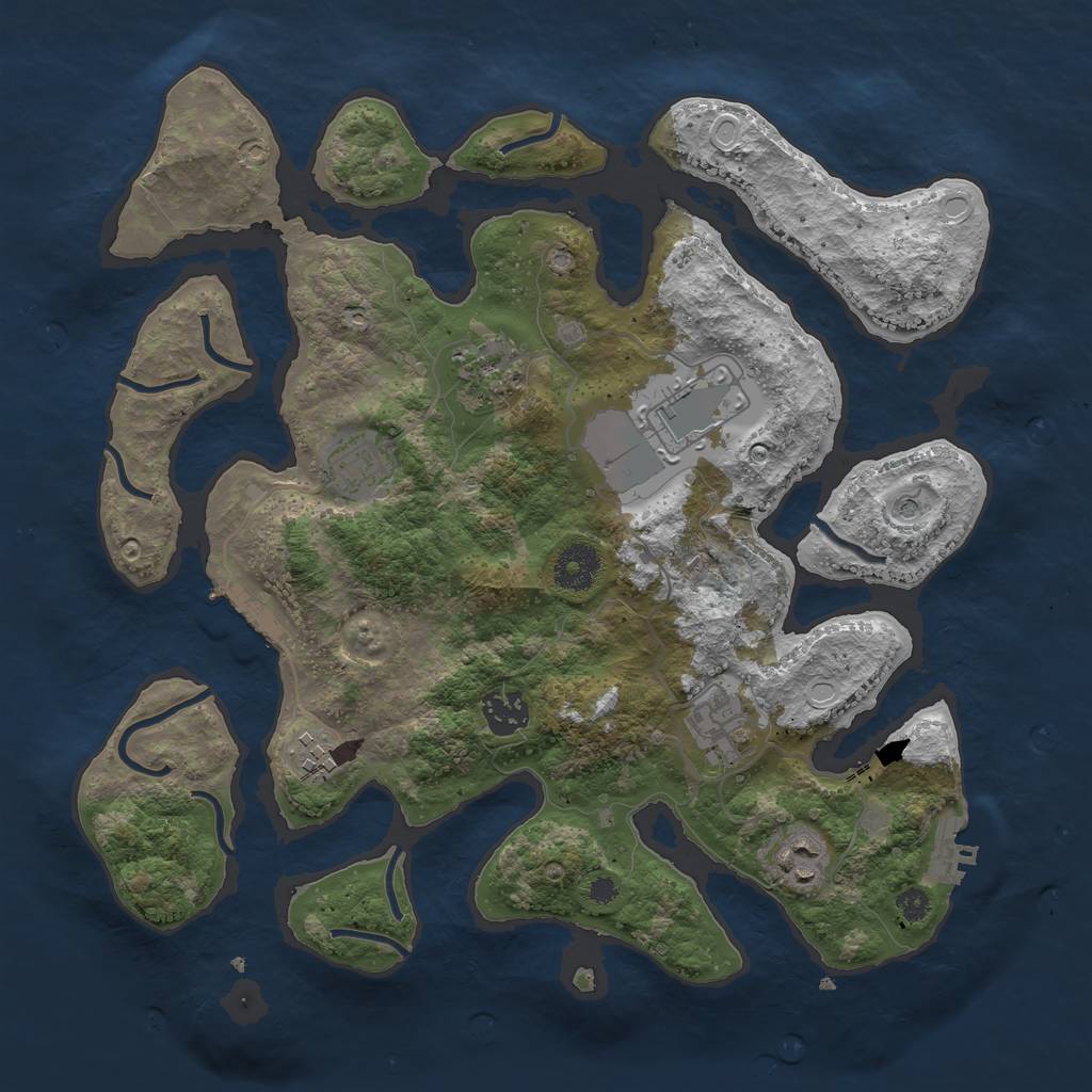 Rust Map: Procedural Map, Size: 3500, Seed: 20210225, 18 Monuments