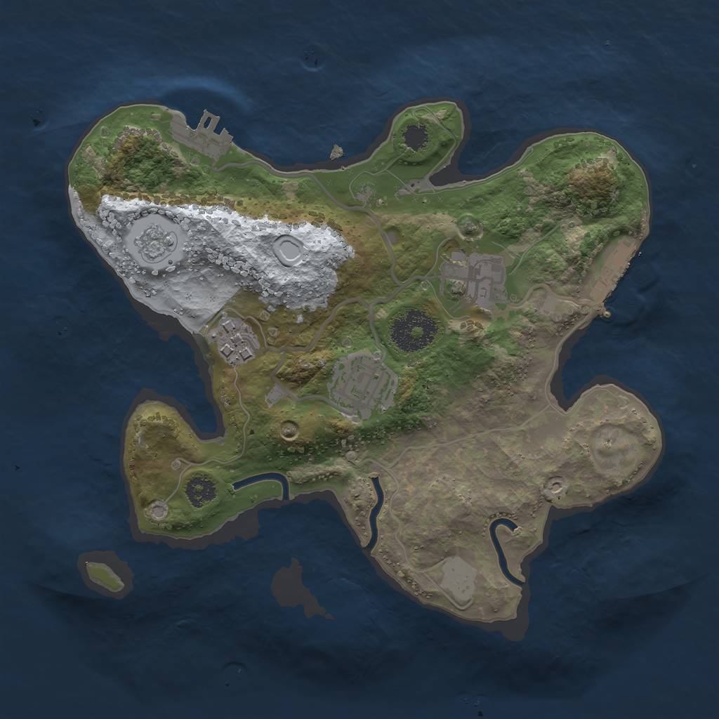 Rust Map: Procedural Map, Size: 2500, Seed: 1123046769, 11 Monuments