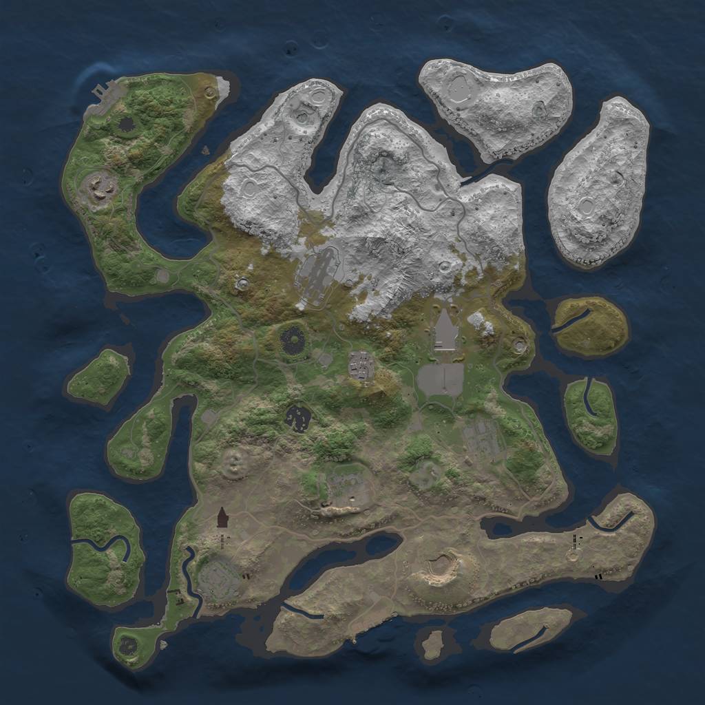 Rust Map: Procedural Map, Size: 4000, Seed: 7960, 20 Monuments