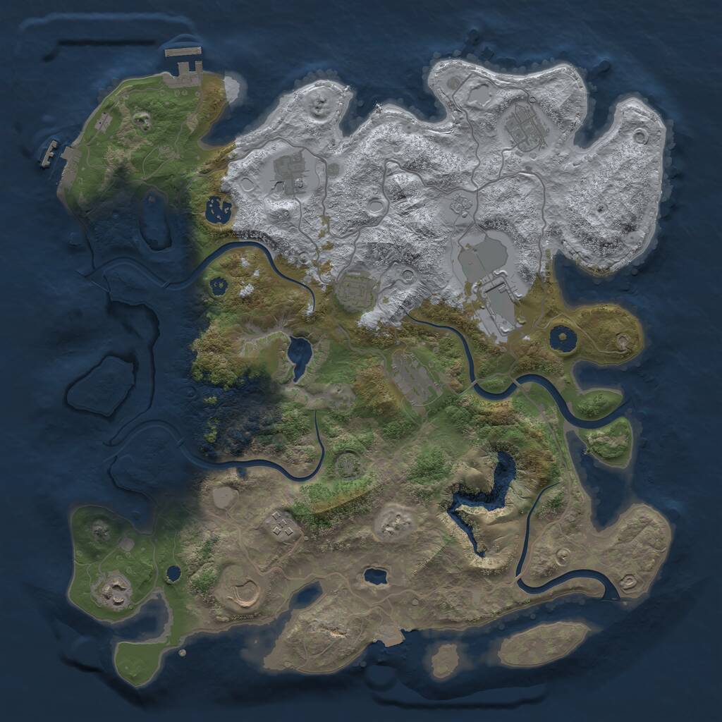 Rust Map: Procedural Map, Size: 4000, Seed: 7960, 15 Monuments