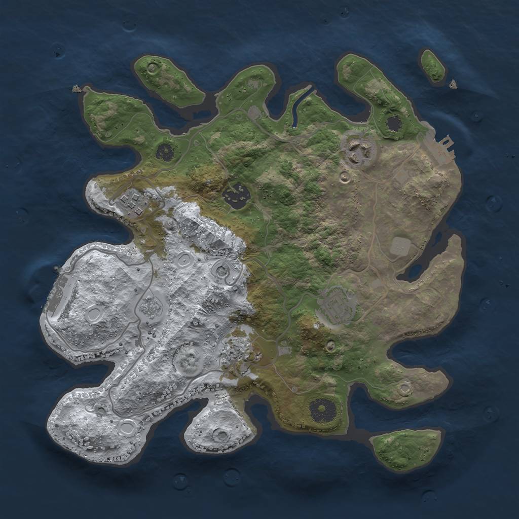 Rust Map: Procedural Map, Size: 3000, Seed: 45458444, 14 Monuments