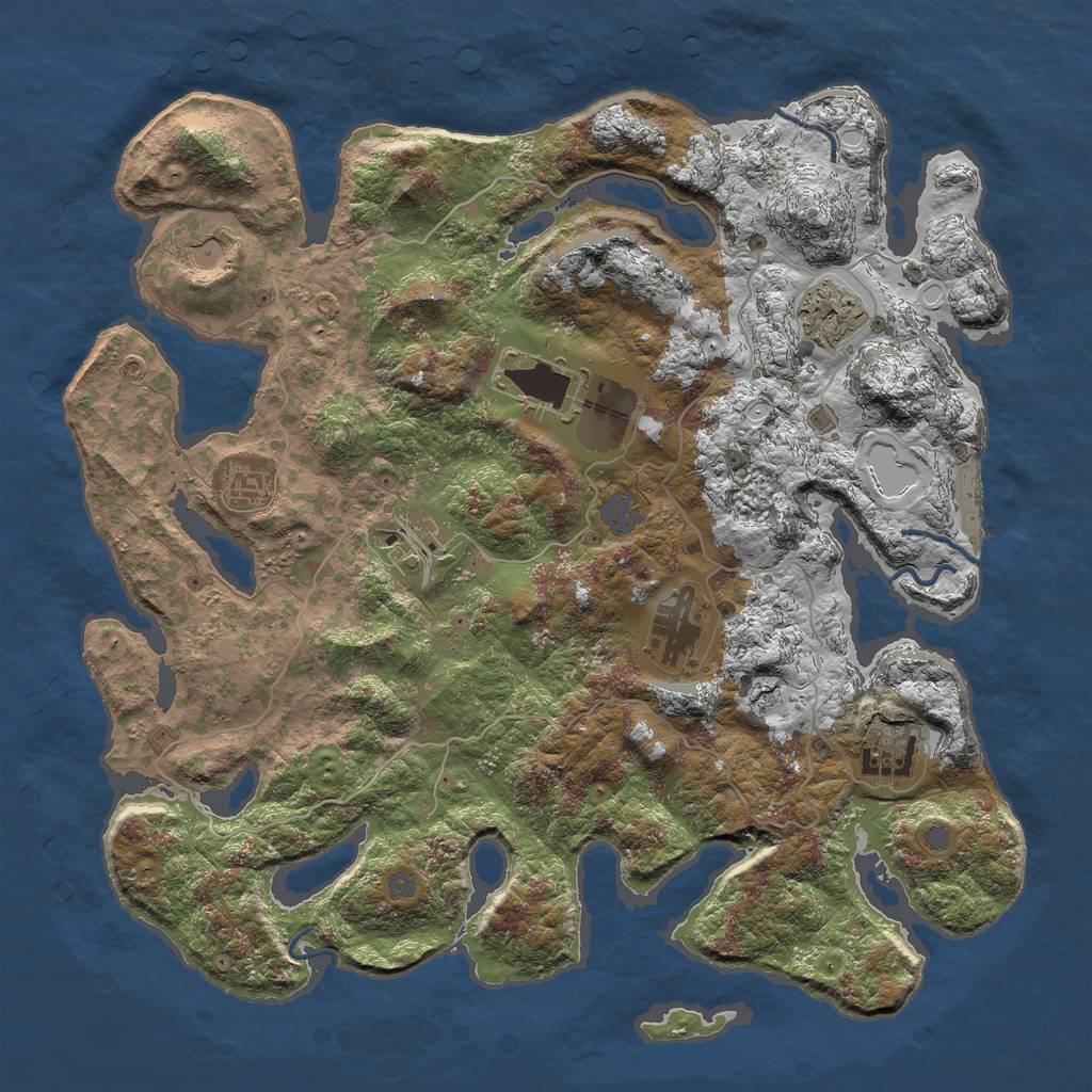 Rust Map: Procedural Map, Size: 4000, Seed: 612285963, 13 Monuments