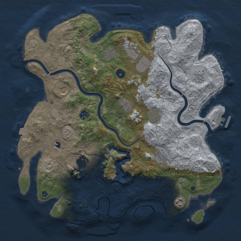 Rust Map: Procedural Map, Size: 4000, Seed: 612285963, 17 Monuments
