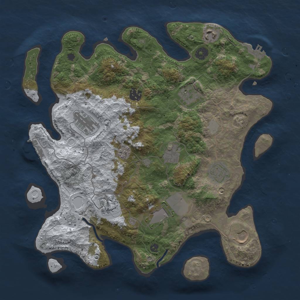 Rust Map: Procedural Map, Size: 3500, Seed: 452180, 18 Monuments