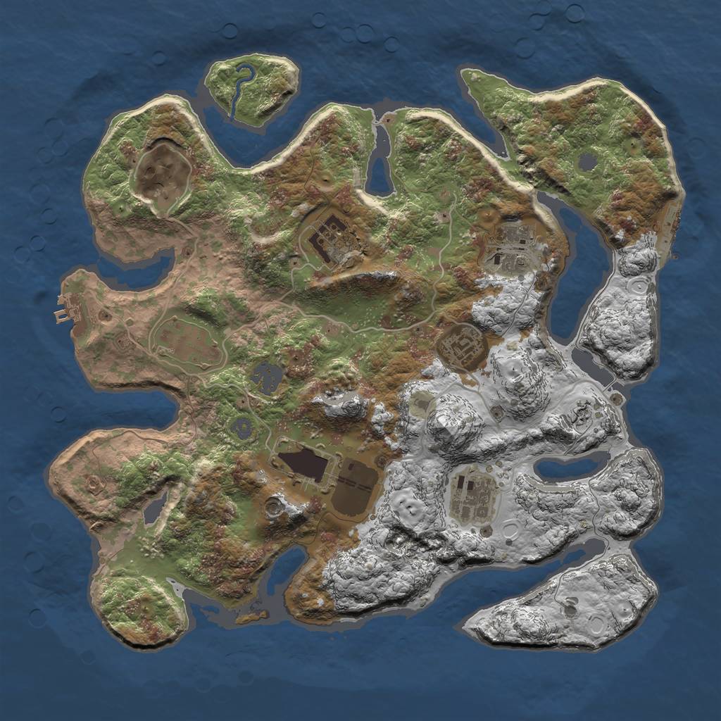 Rust Map: Procedural Map, Size: 3500, Seed: 138578, 14 Monuments