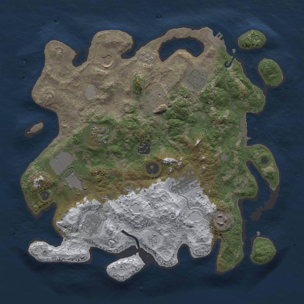 Rust Map: Procedural Map, Size: 3500, Seed: 1971596112, 19 Monuments