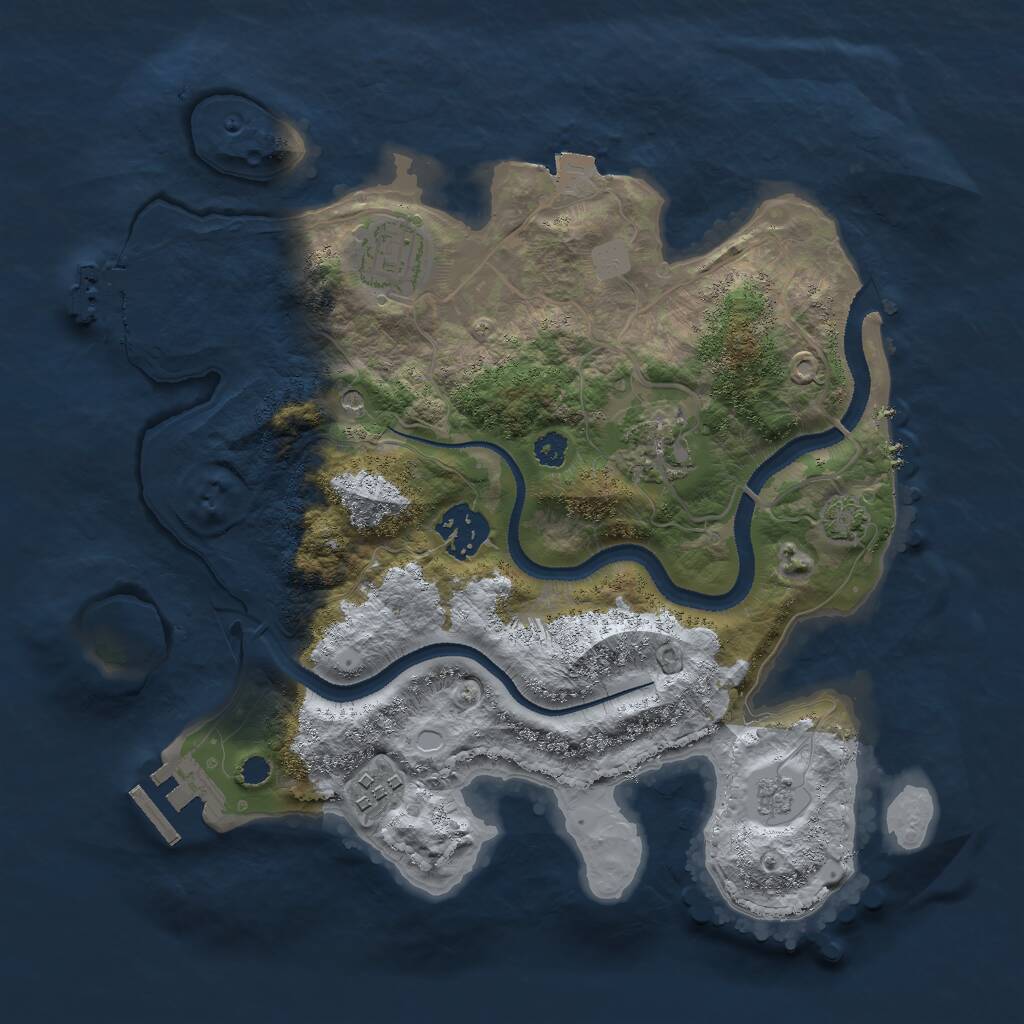 Rust Map: Procedural Map, Size: 3000, Seed: 49749267, 10 Monuments