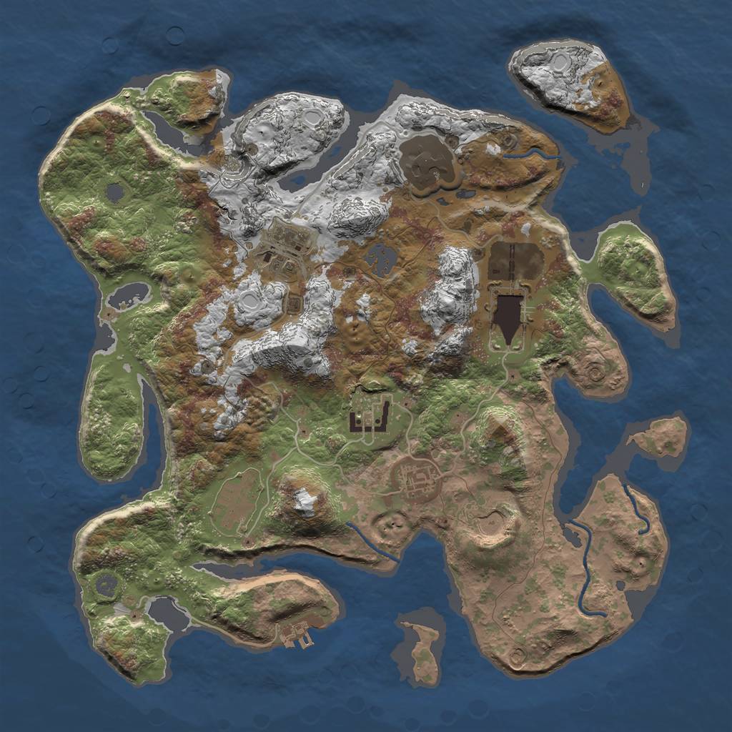 Rust Map: Procedural Map, Size: 3500, Seed: 395487253, 13 Monuments