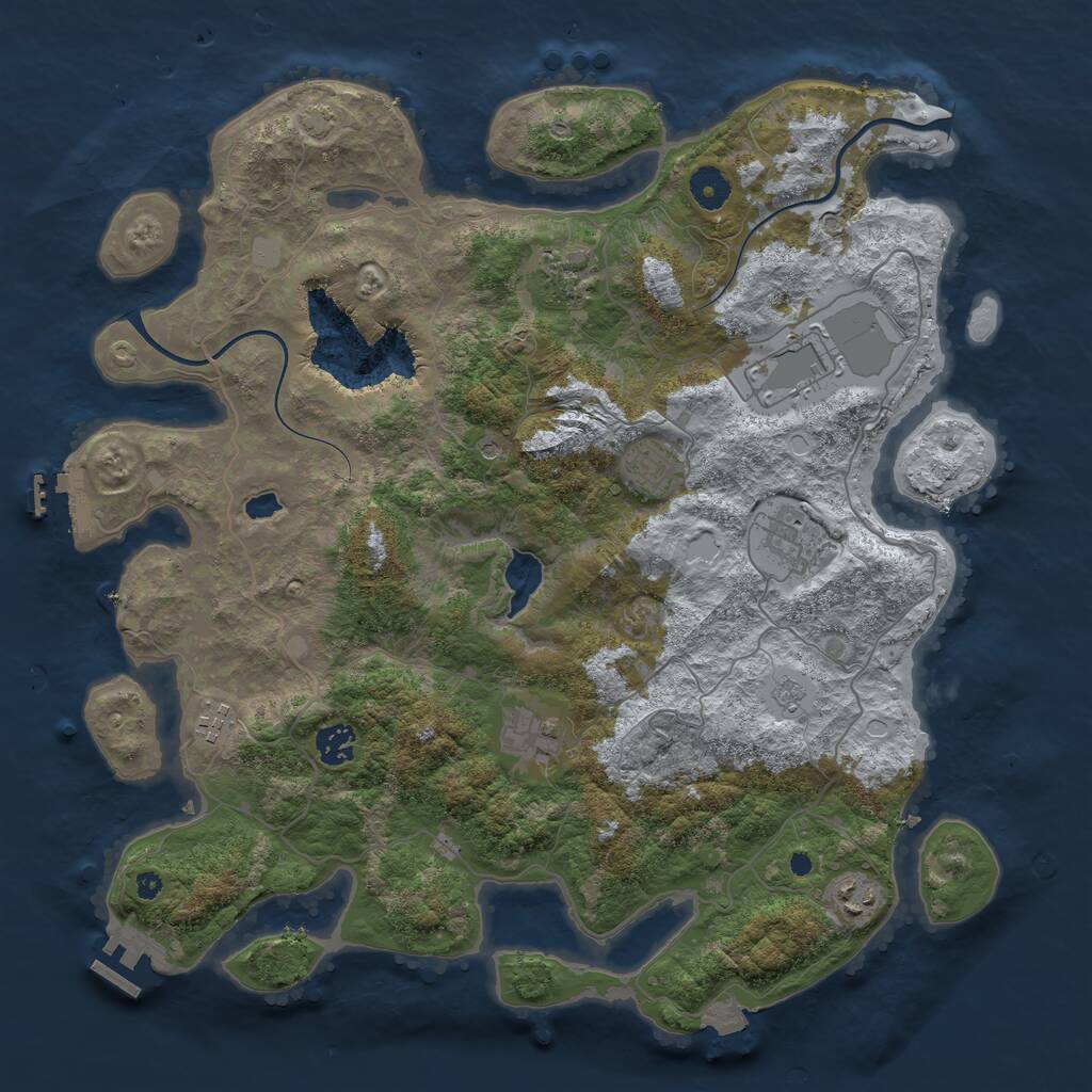 Rust Map: Procedural Map, Size: 4000, Seed: 845346625, 14 Monuments