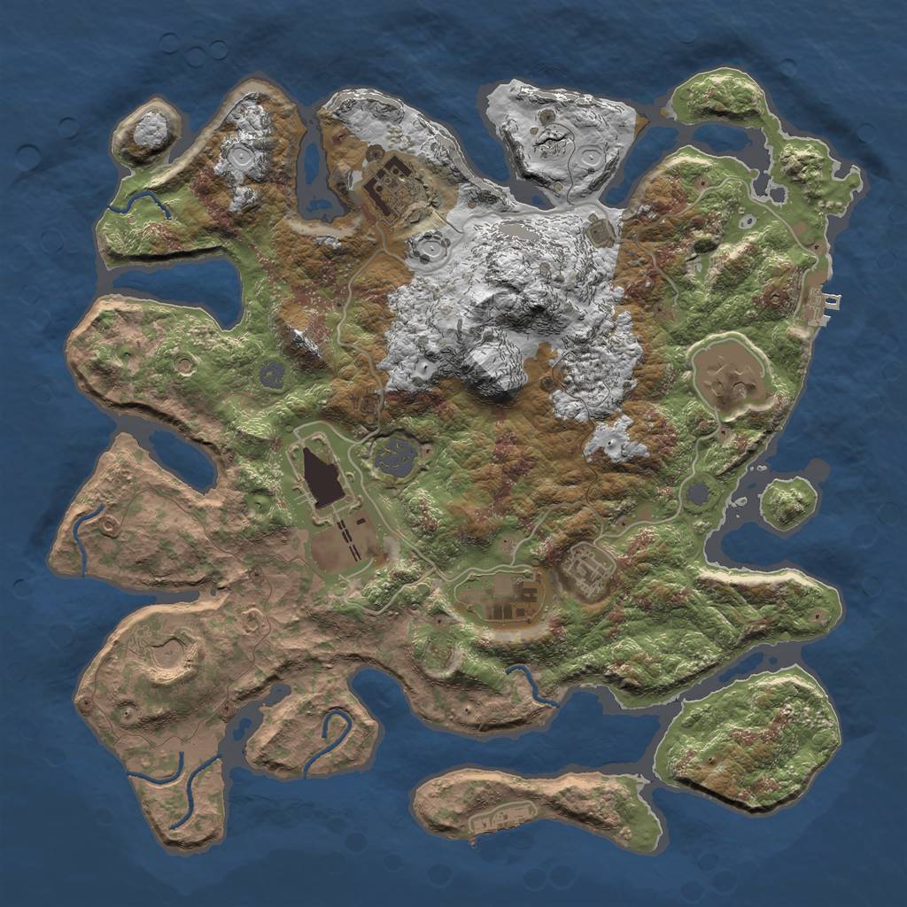 Rust Map: Procedural Map, Size: 3500, Seed: 24248, 13 Monuments