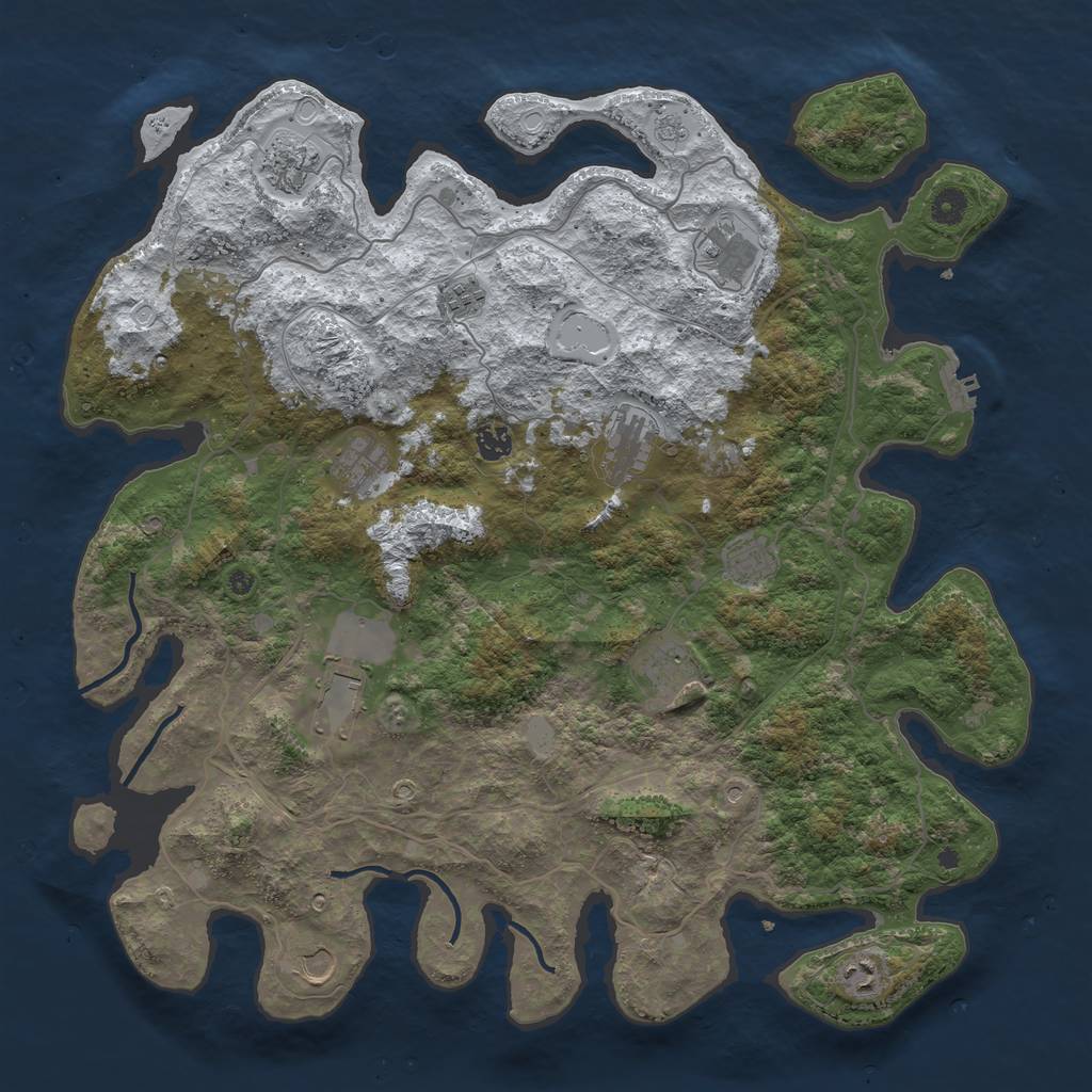 Rust Map: Procedural Map, Size: 4500, Seed: 432657, 19 Monuments