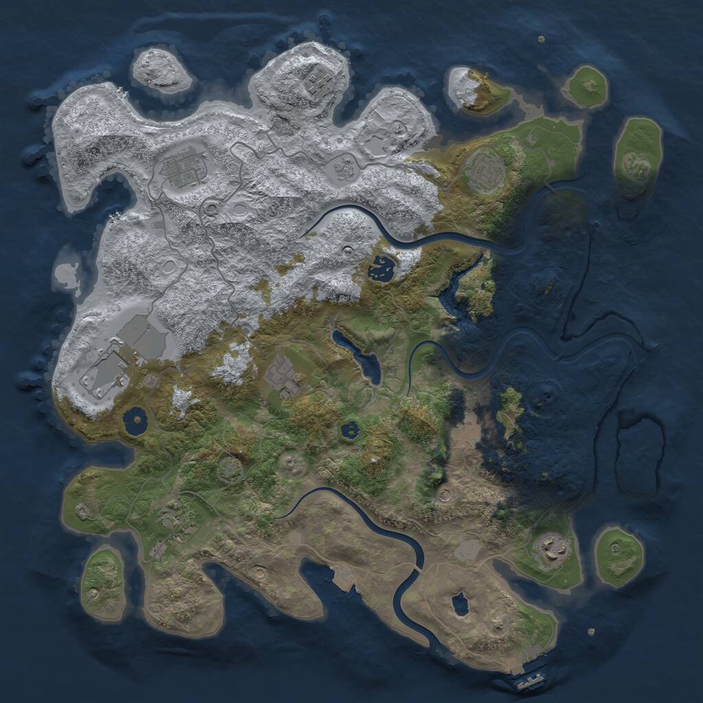 Rust Map: Procedural Map, Size: 4000, Seed: 1015180375, 14 Monuments