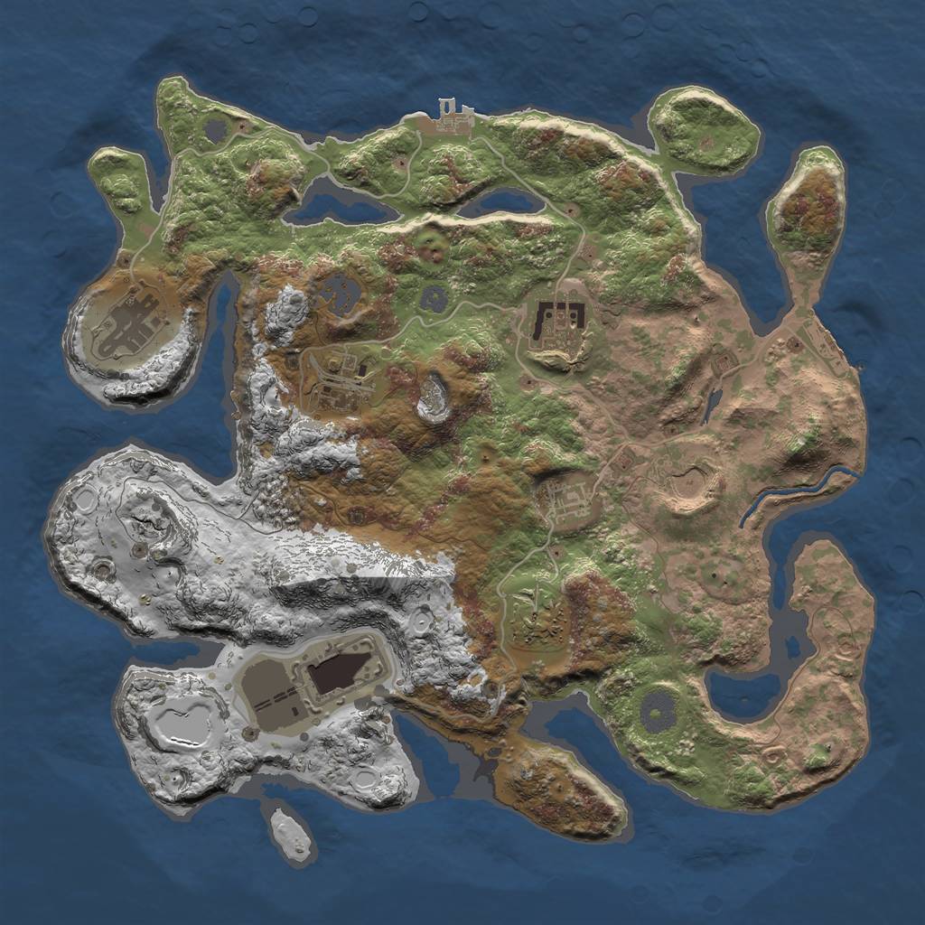 Rust Map: Procedural Map, Size: 3500, Seed: 6089898, 14 Monuments