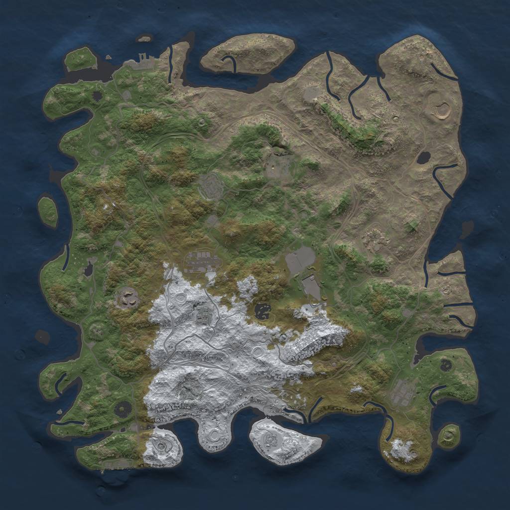 Rust Map: Procedural Map, Size: 4500, Seed: 922605466, 19 Monuments