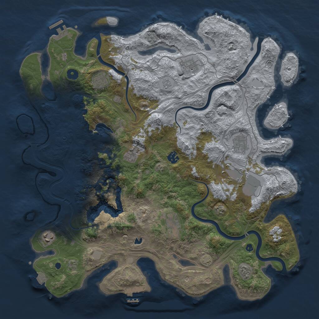 Rust Map: Procedural Map, Size: 4250, Seed: 893265439, 15 Monuments