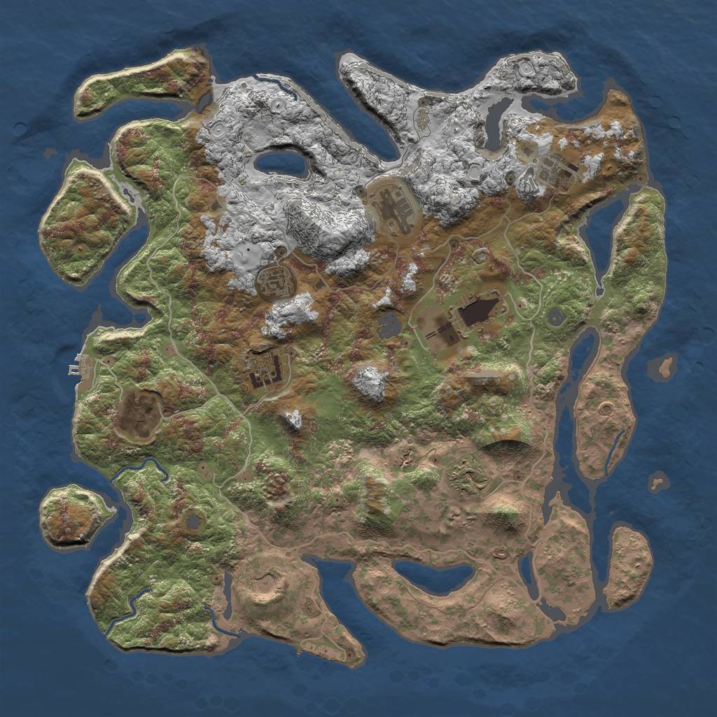 Rust Map: Procedural Map, Size: 4250, Seed: 630385599, 15 Monuments