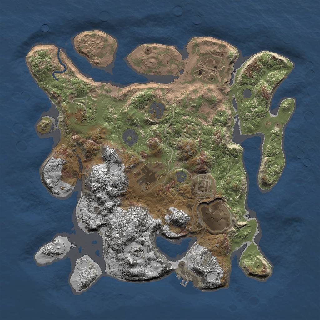 Rust Map: Procedural Map, Size: 3000, Seed: 192057, 11 Monuments