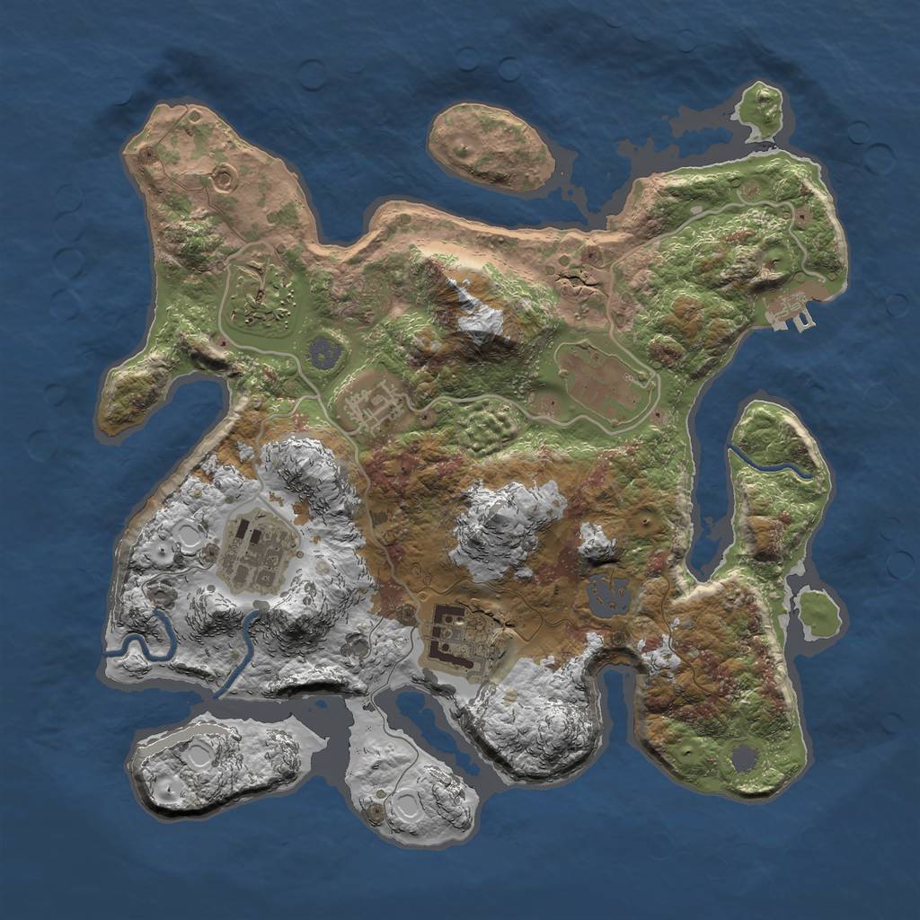 Rust Map: Procedural Map, Size: 3000, Seed: 11092001, 11 Monuments