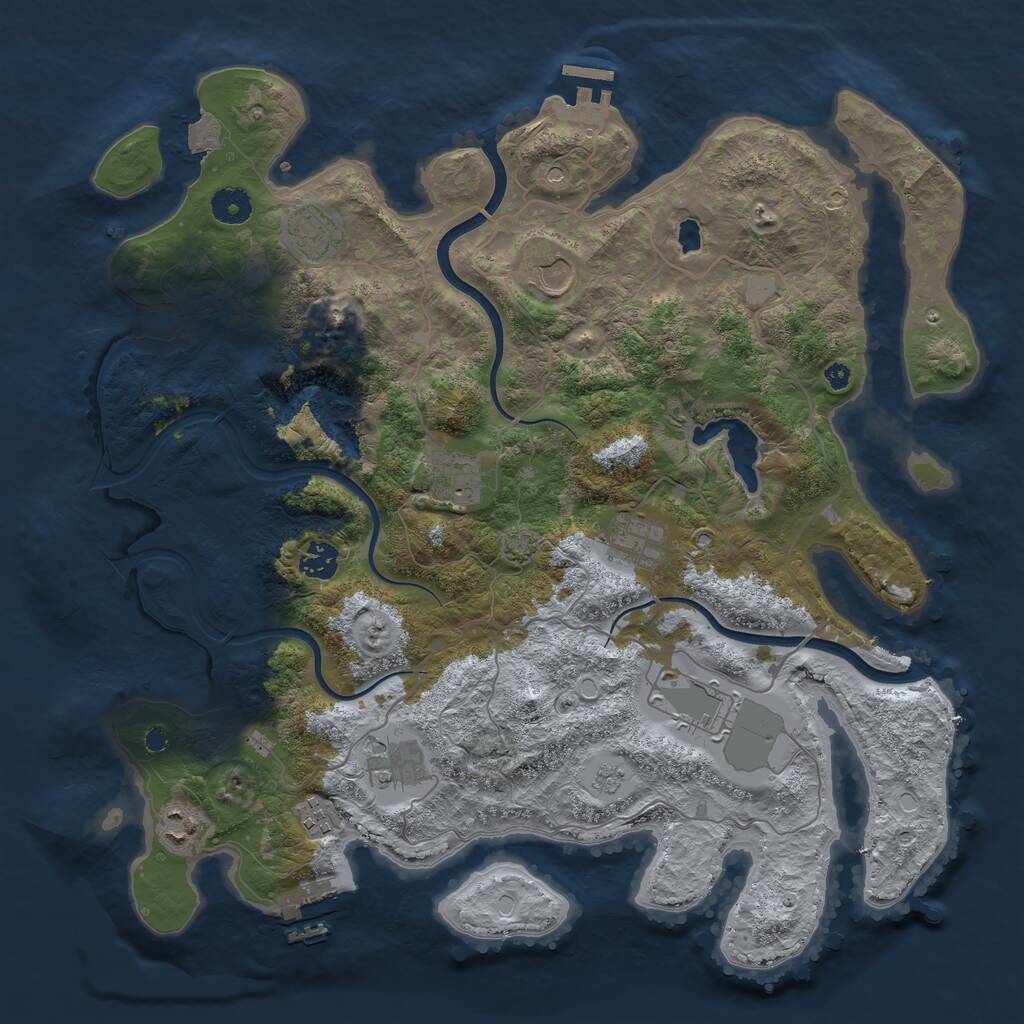 Rust Map: Procedural Map, Size: 4000, Seed: 422210, 15 Monuments