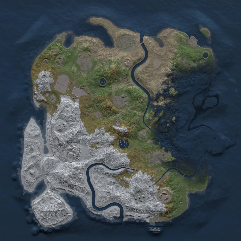 Rust Map: Procedural Map, Size: 3500, Seed: 1809759731, 15 Monuments