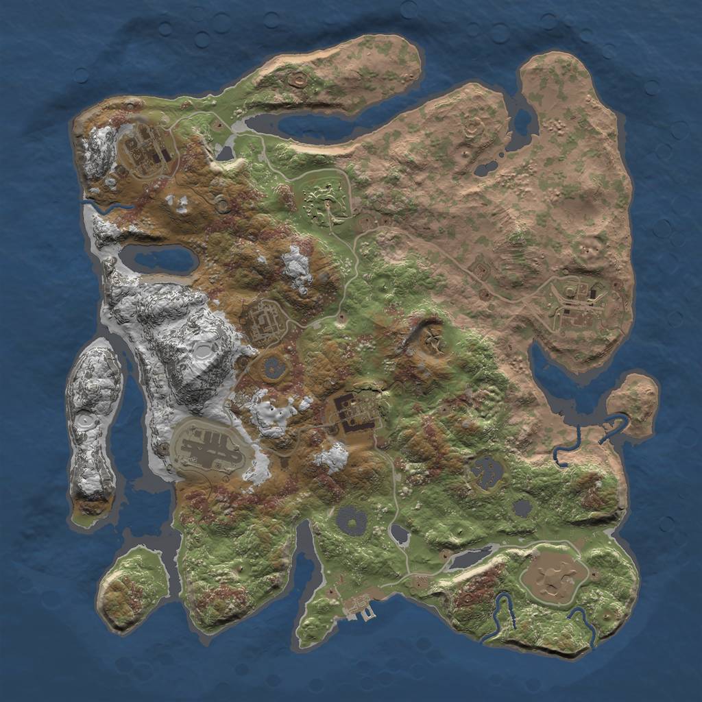 Rust Map: Procedural Map, Size: 3400, Seed: 315, 13 Monuments