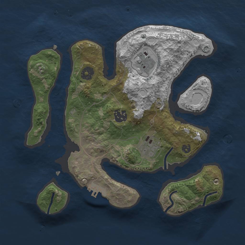 Rust Map: Procedural Map, Size: 2750, Seed: 1912202023, 9 Monuments