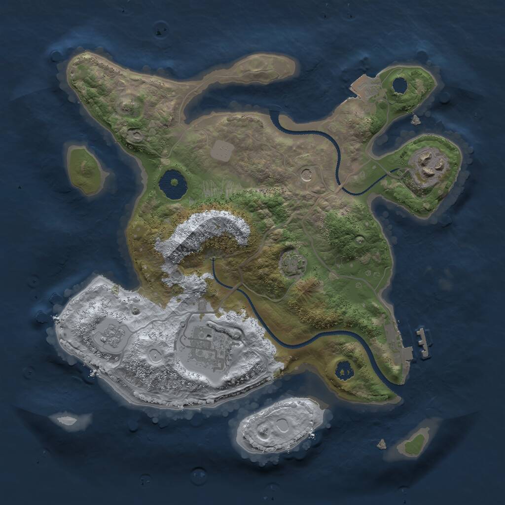 Rust Map: Procedural Map, Size: 2700, Seed: 64383232, 7 Monuments