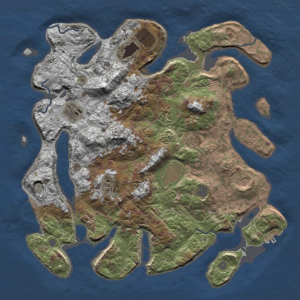 Rust Map: Procedural Map, Size: 4000, Seed: 5867362, 14 Monuments