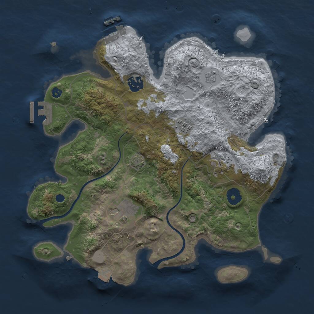 Rust Map: Procedural Map, Size: 3000, Seed: 1623889698, 9 Monuments