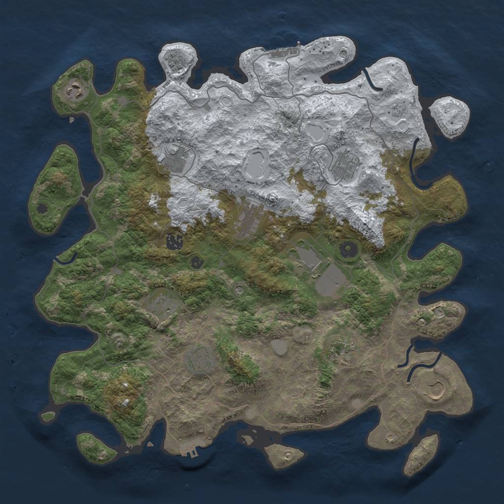 Rust Map: Procedural Map, Size: 4200, Seed: 405799753, 20 Monuments