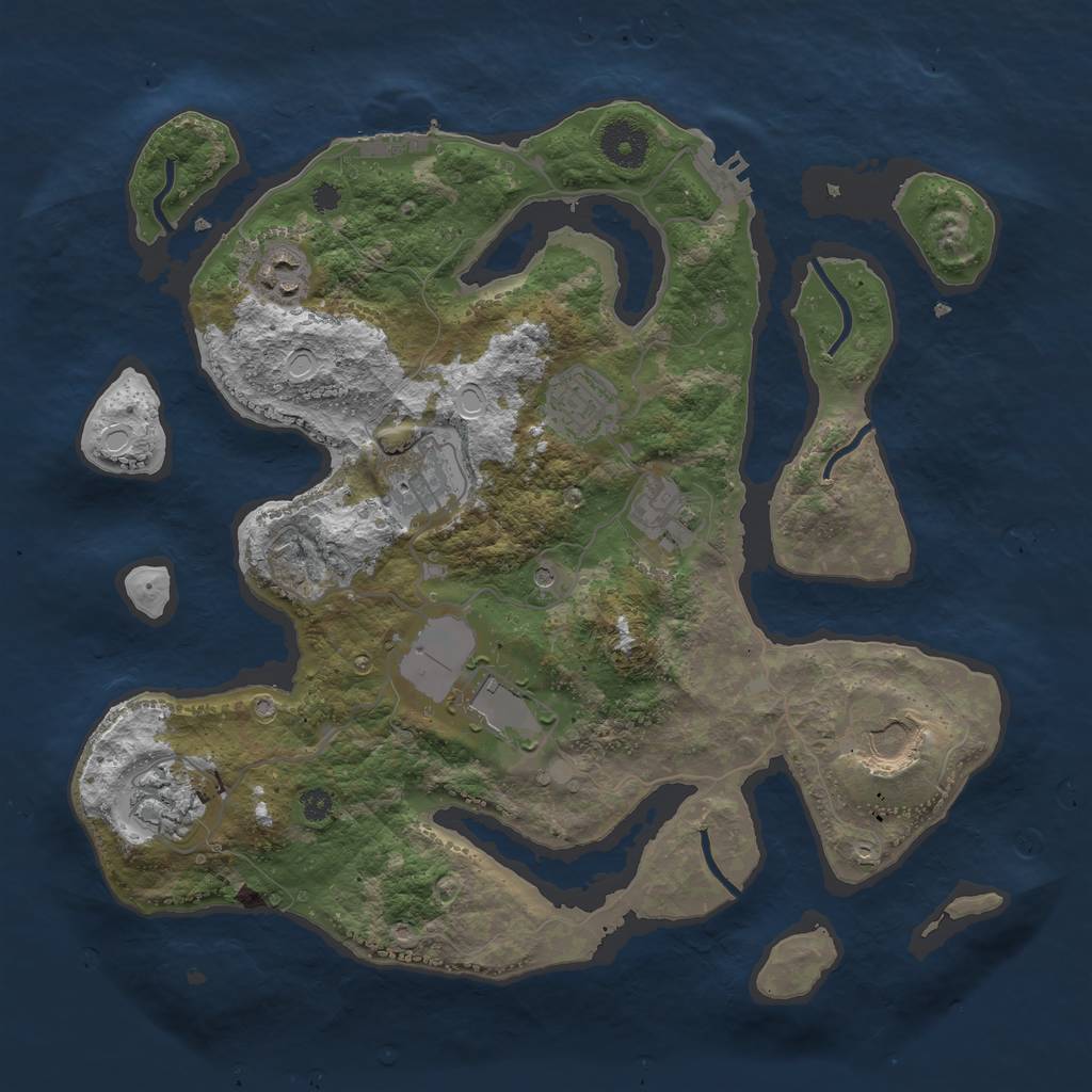 Rust Map: Procedural Map, Size: 3500, Seed: 61451654, 15 Monuments