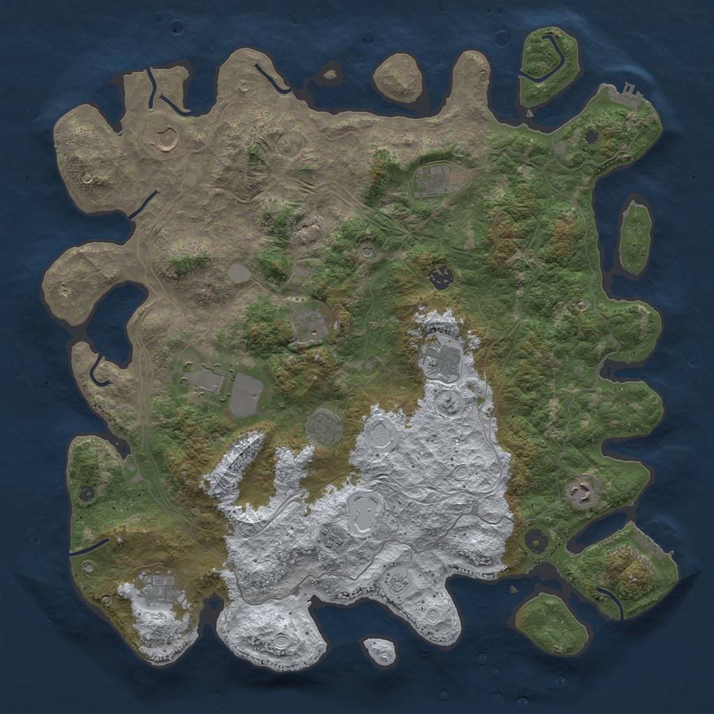 Rust Map: Procedural Map, Size: 4500, Seed: 59066238, 19 Monuments