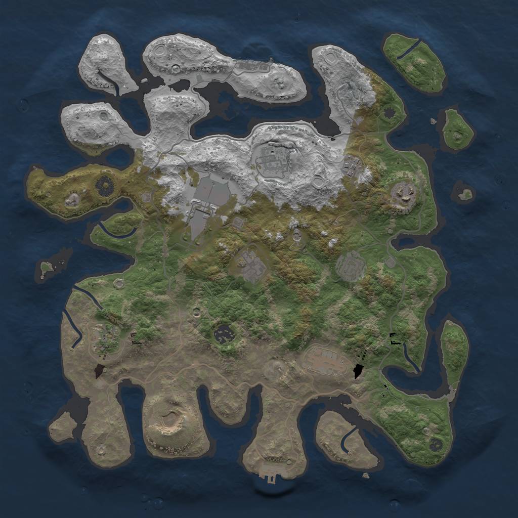 Rust Map: Procedural Map, Size: 4000, Seed: 25022021, 21 Monuments