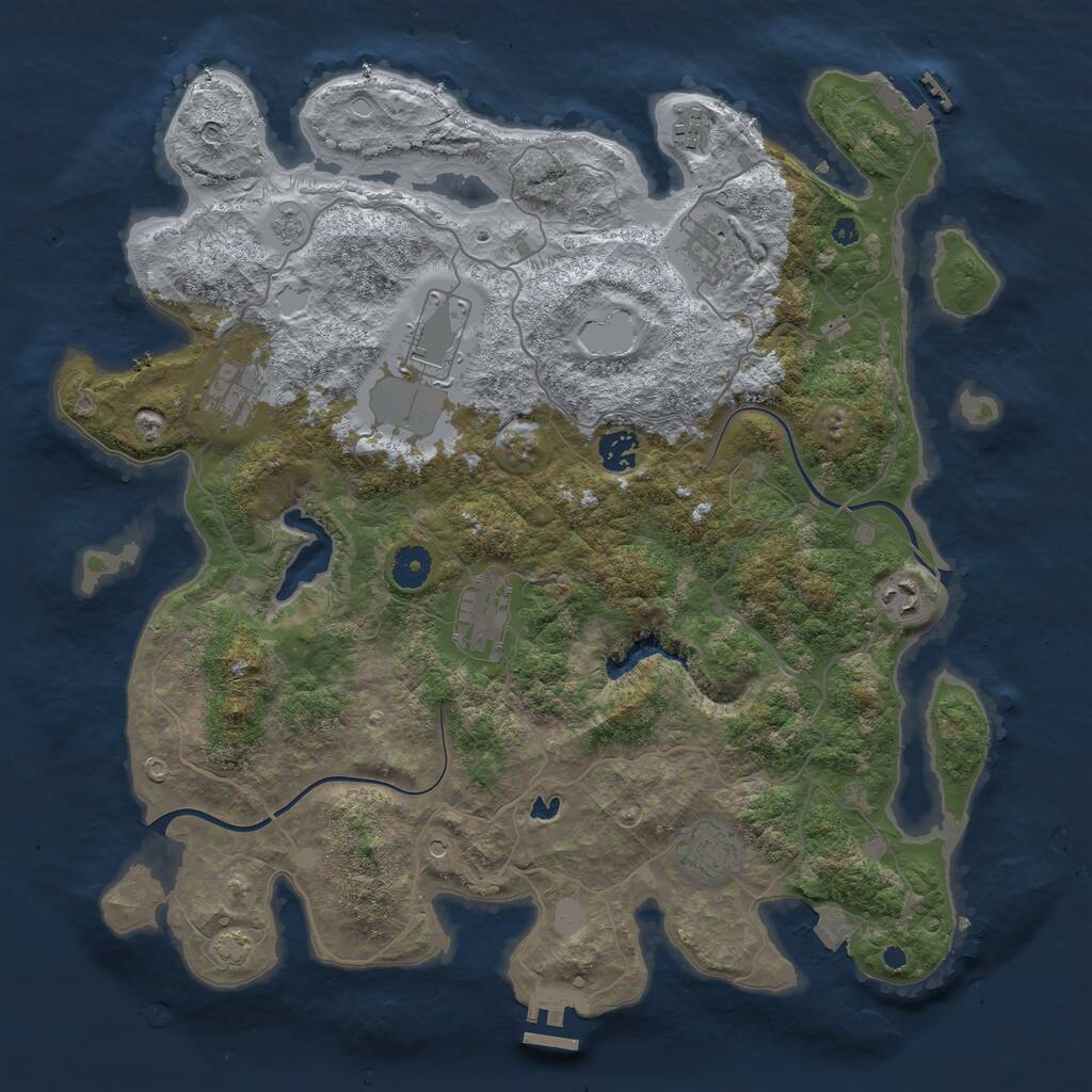 Rust Map: Procedural Map, Size: 4000, Seed: 25022021, 14 Monuments