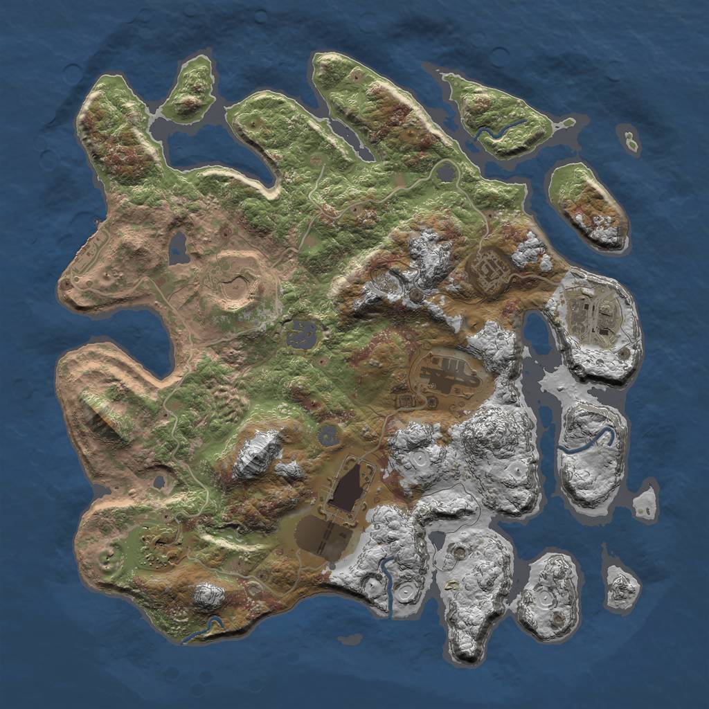 Rust Map: Procedural Map, Size: 3500, Seed: 312512, 12 Monuments