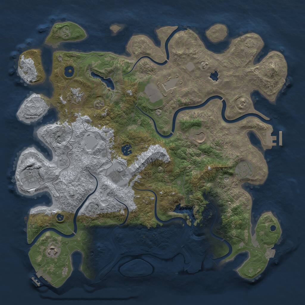 Rust Map: Procedural Map, Size: 4200, Seed: 335105920, 15 Monuments