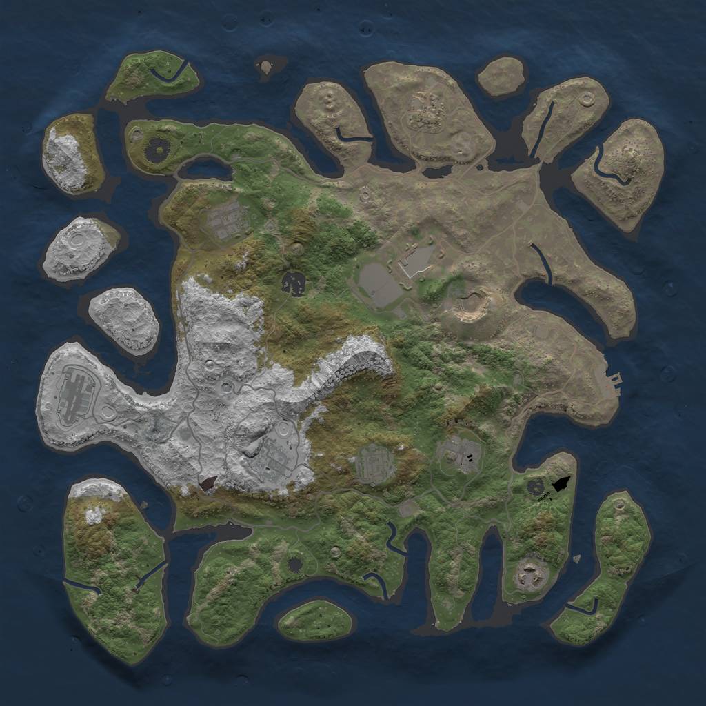 Rust Map: Procedural Map, Size: 4200, Seed: 335105920, 17 Monuments