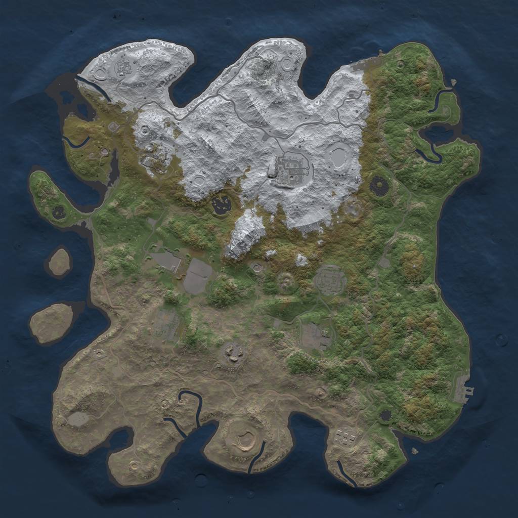 Rust Map: Procedural Map, Size: 4000, Seed: 1986405755, 19 Monuments