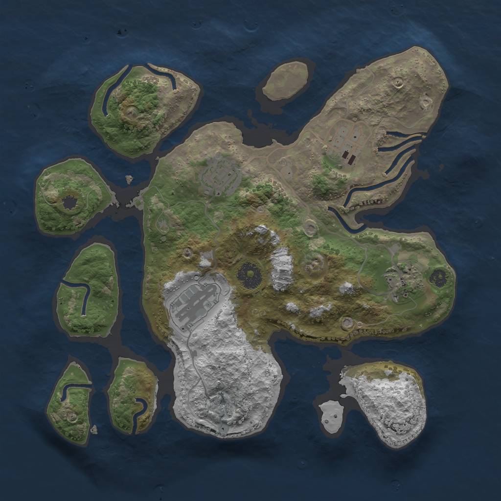 Rust Map: Procedural Map, Size: 3001, Seed: 1624946, 6 Monuments