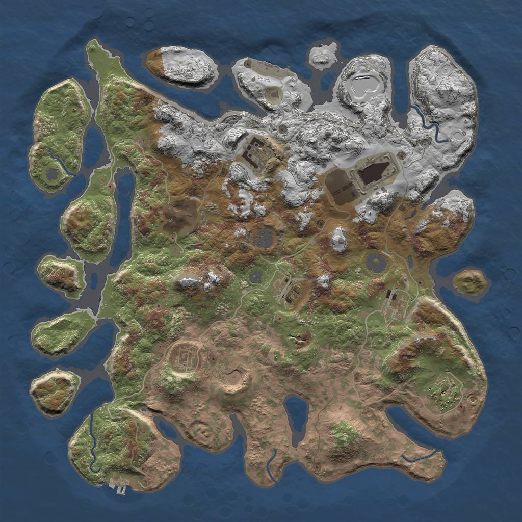 Rust Map: Procedural Map, Size: 3900, Seed: 154867, 15 Monuments