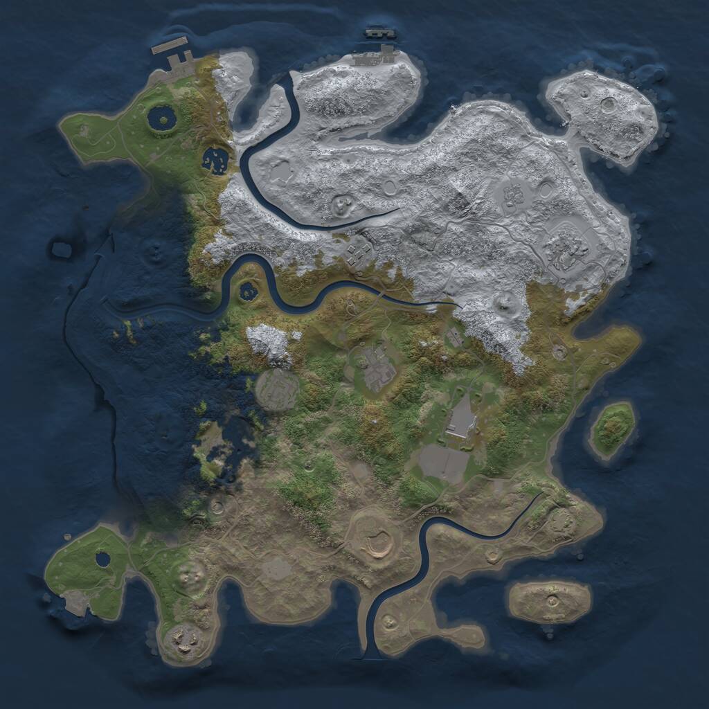 Rust Map: Procedural Map, Size: 3900, Seed: 154867, 15 Monuments