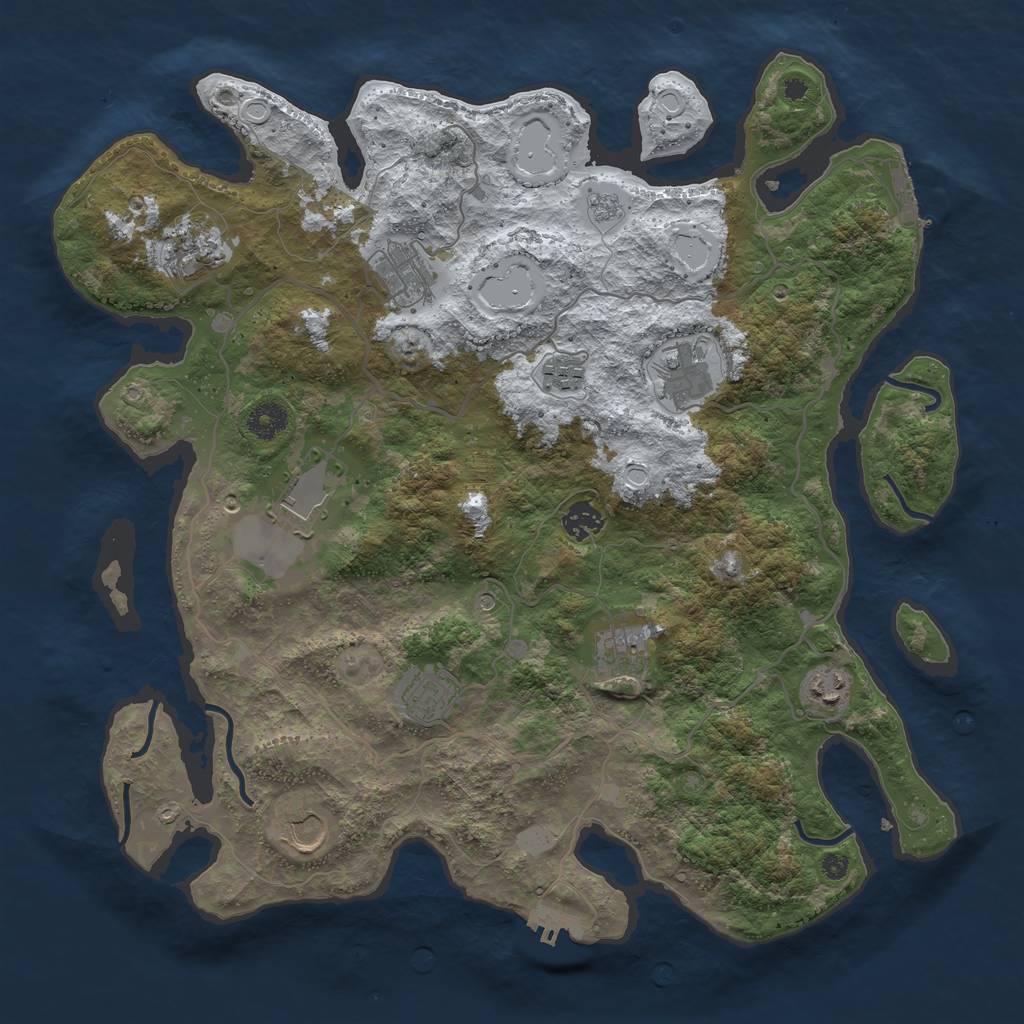 Rust Map: Procedural Map, Size: 4000, Seed: 2131312312, 19 Monuments