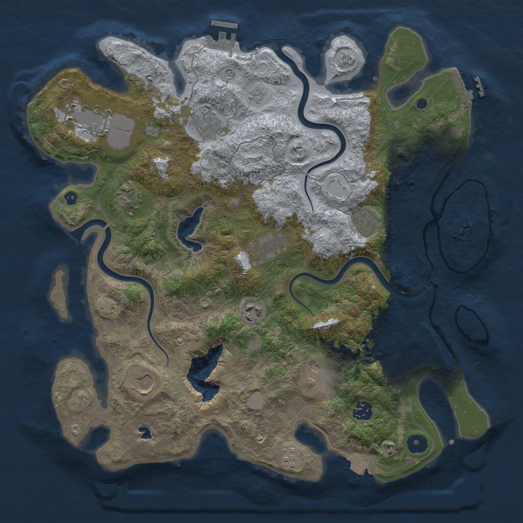 Rust Map: Procedural Map, Size: 4000, Seed: 2131312312, 16 Monuments