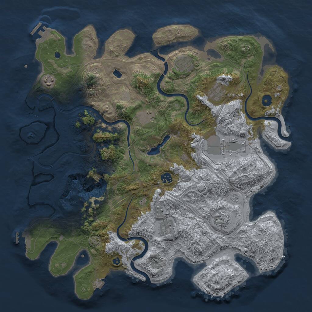 Rust Map: Procedural Map, Size: 4250, Seed: 23444, 15 Monuments