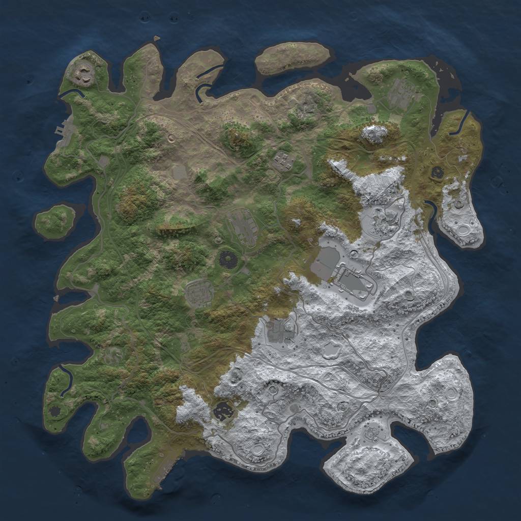 Rust Map: Procedural Map, Size: 4250, Seed: 23444, 18 Monuments