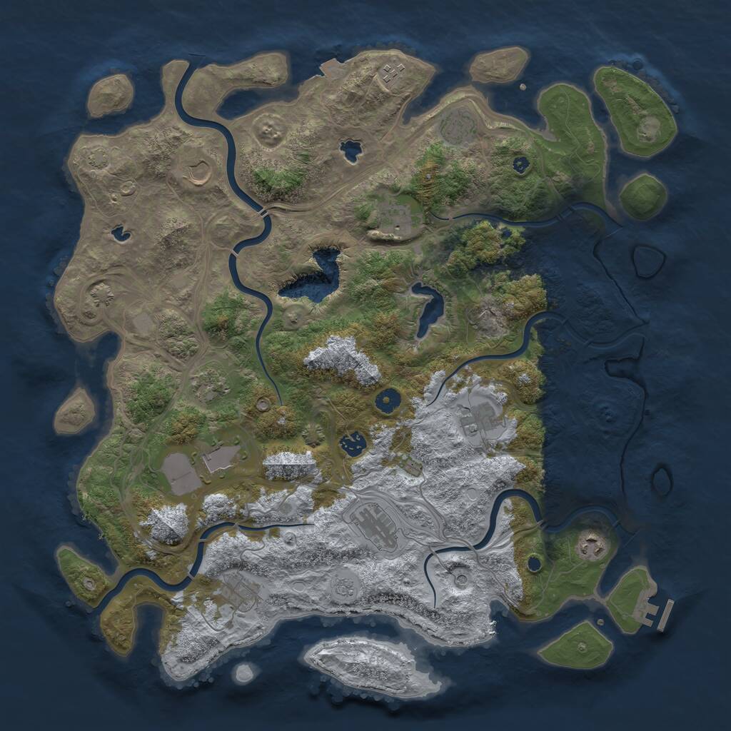Rust Map: Procedural Map, Size: 4500, Seed: 20210226, 16 Monuments