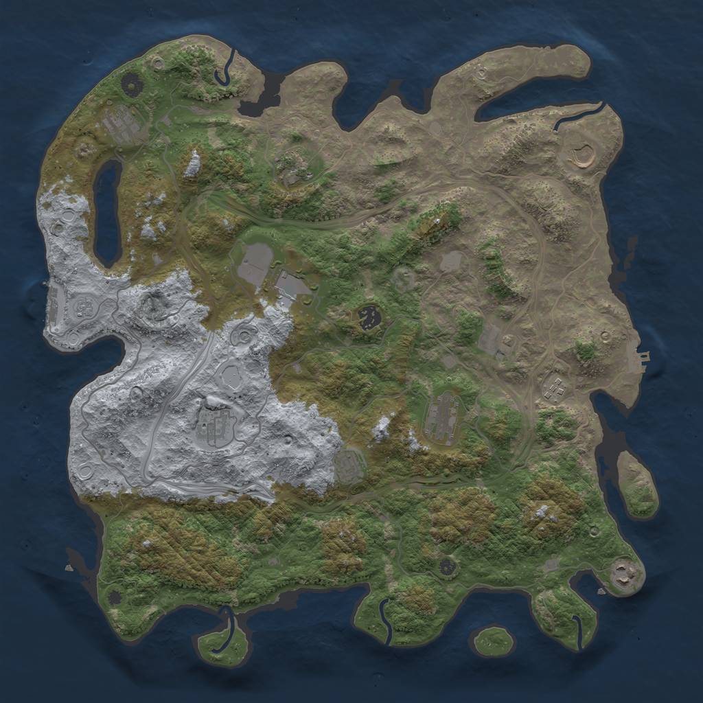 Rust Map: Procedural Map, Size: 4500, Seed: 45641685, 20 Monuments