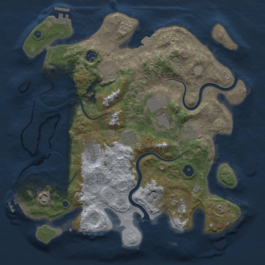 Rust Map: Procedural Map, Size: 3600, Seed: 838707222, 15 Monuments