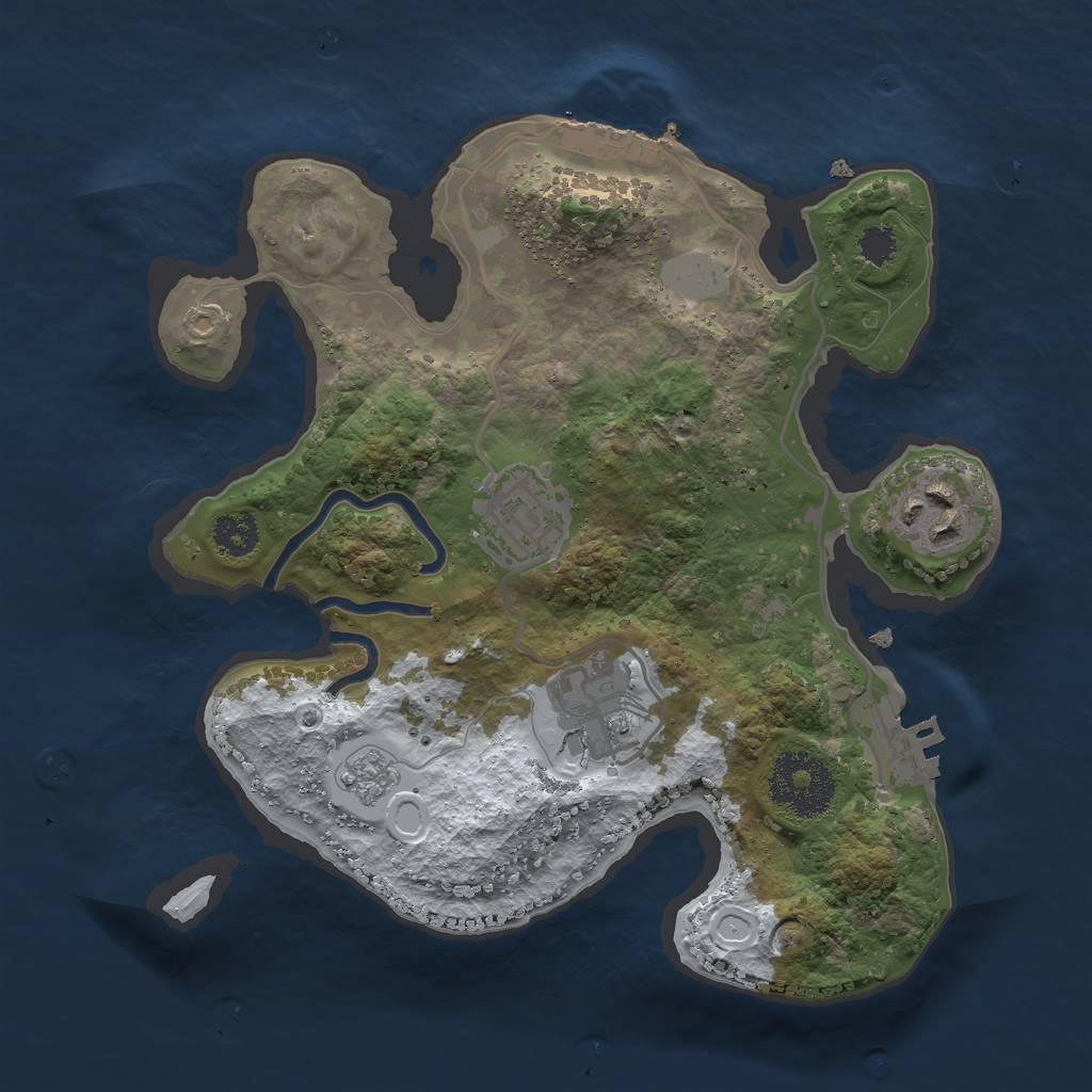 Rust Map: Procedural Map, Size: 2500, Seed: 1061587788, 11 Monuments